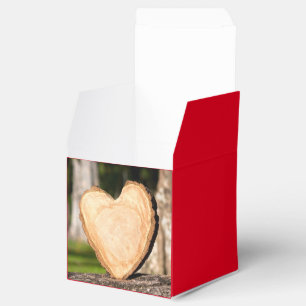 wooden heart favour box