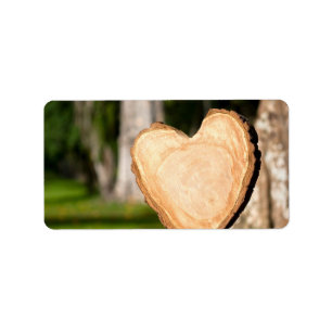 wooden heart label