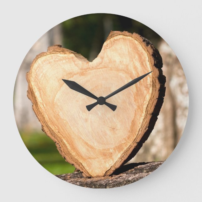 wooden heart large clock (Front)