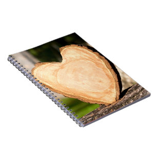 wooden heart notebook