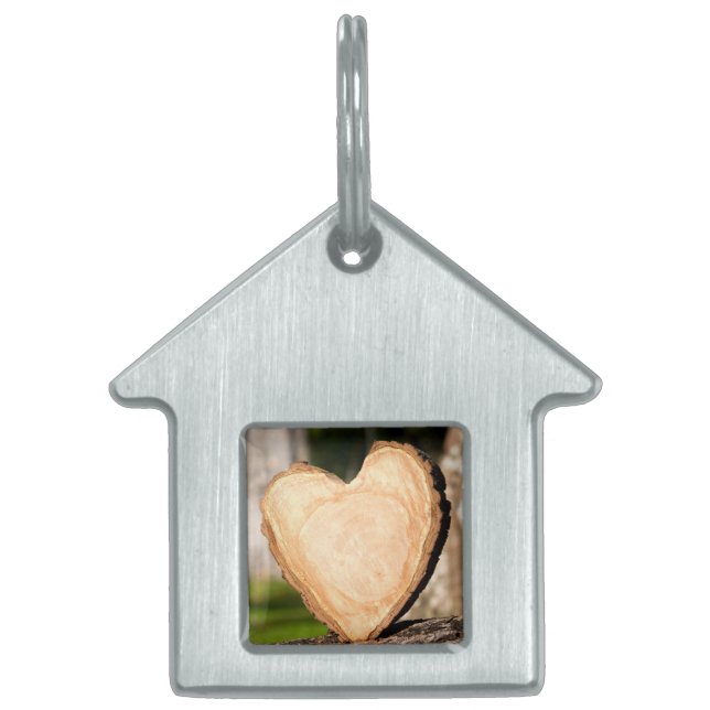 wooden heart pet ID tag (Front)