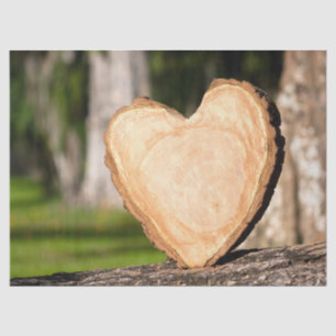 wooden heart tissue paper