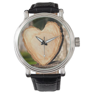 wooden heart watch