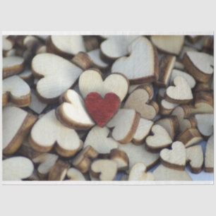 Wooden Hearts Decoupage Tissue Paper