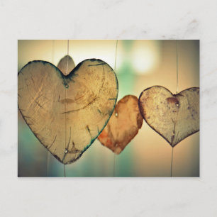 Wooden Hearts  Postcard