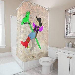 Wooden Horse Talking Canyons, New Mexico Shower Curtain