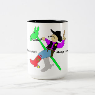 Wooden Horse Talking Canyons, New Mexico Two-Tone Coffee Mug