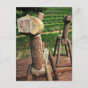 Wooden Horses Postcard
