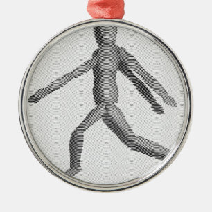 Wooden Human Mannequin Metal Tree Decoration