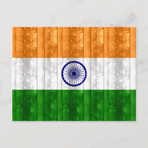 Wooden Indian Flag Postcard