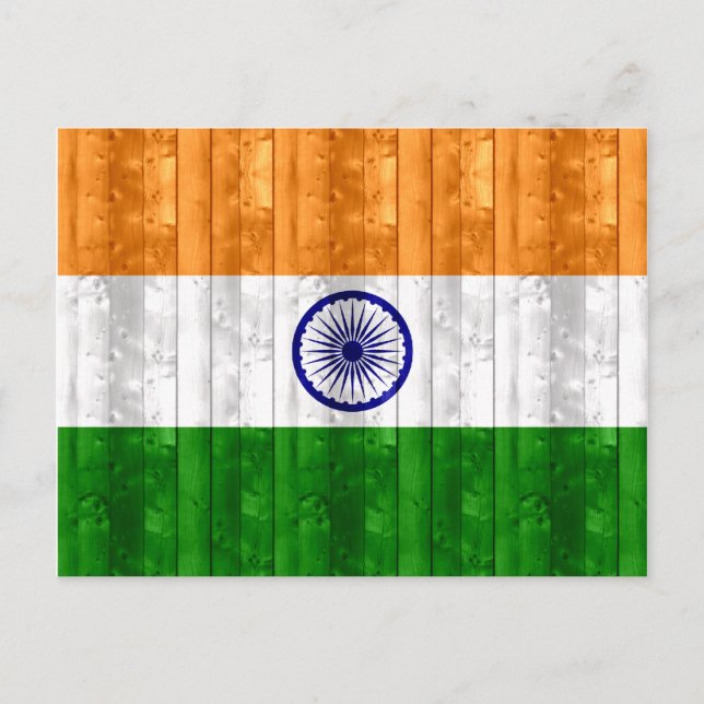 Wooden Indian Flag Postcard (Front)