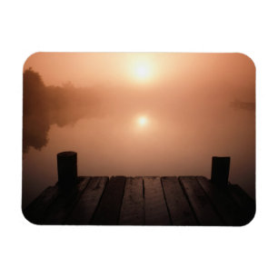 Wooden Jetty on Lake at Sunset New Orleans, LA Magnet