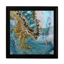 Wooden Jewellery Keepsake Box Geometric Abstract