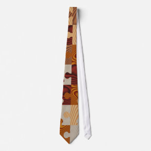 Wooden jigsaw puzzle tie