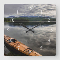 Wooden kayak on shore of Beaver Lake