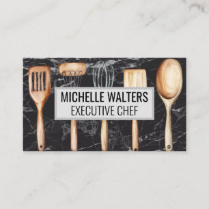 Wooden Kitchen Tools Marble Business Card