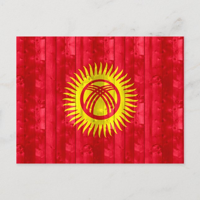 Wooden Kyrgyz Flag Postcard (Front)