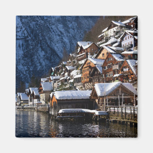 Wooden lakeside houses in Hallstatt, Austria Magnet