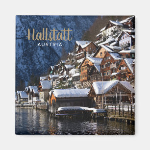 Wooden lakeside houses in Hallstatt, Austria Magnet