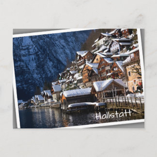 Wooden lakeside houses in Hallstatt, Austria Postcard