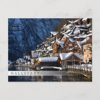 Wooden lakeside houses in Hallstatt, Austria Postcard