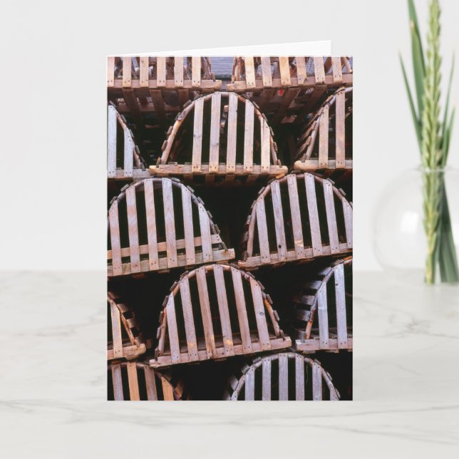Wooden Lobster Traps Vertical Card (Front)