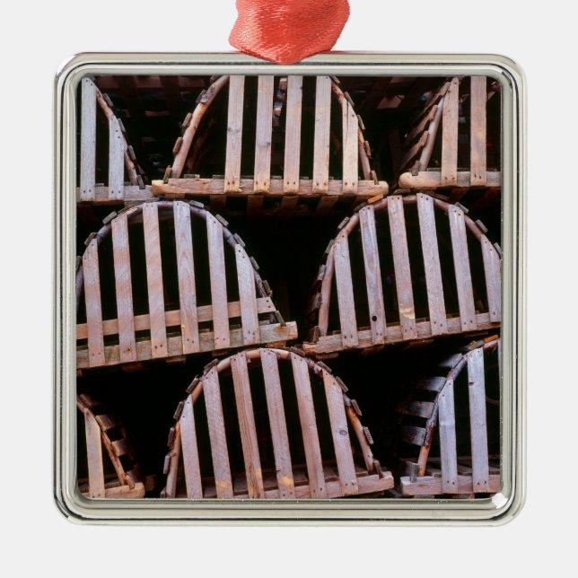 Wooden Lobster Traps Vertical Metal Tree Decoration (Front)