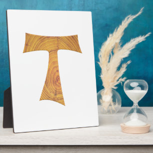 Wooden Look Franciscan Tau Cross Plaque