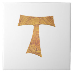 Wooden Look Franciscan Tau Cross Tile