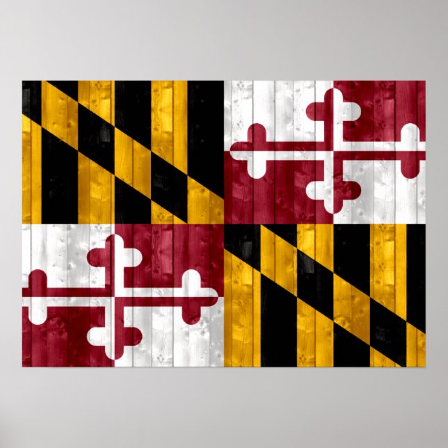 Wooden Marylander Flag Poster (Front)