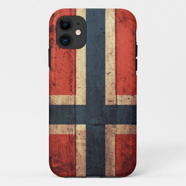 Wooden Norway Flag Case-Mate iPhone Case (Back)