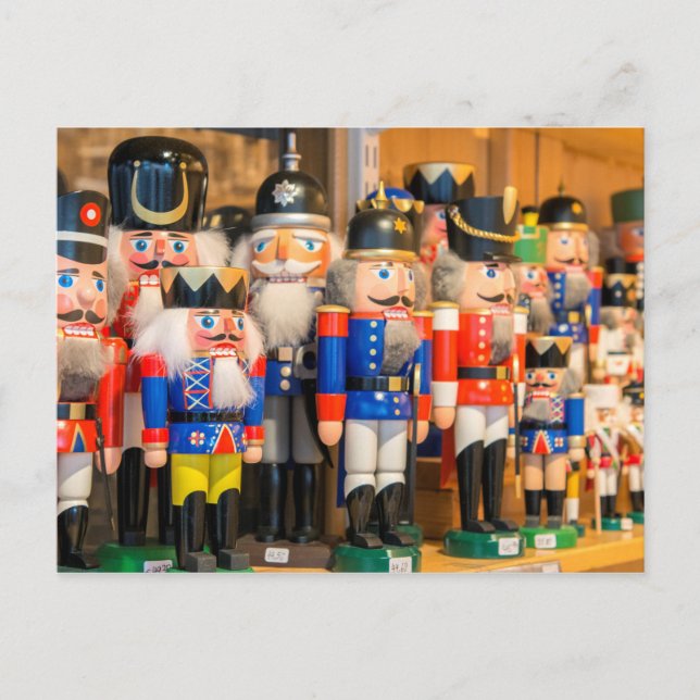 Wooden Nutcrackers Holiday Postcard (Front)