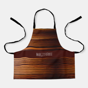 Wooden oak texture lines Geometric Pattern Apron