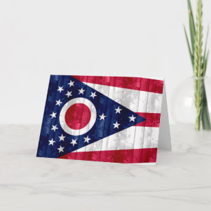 Wooden Ohioan Flag Card