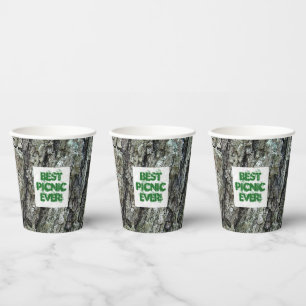 Wooden Old Pine Bark any Text Paper Cup