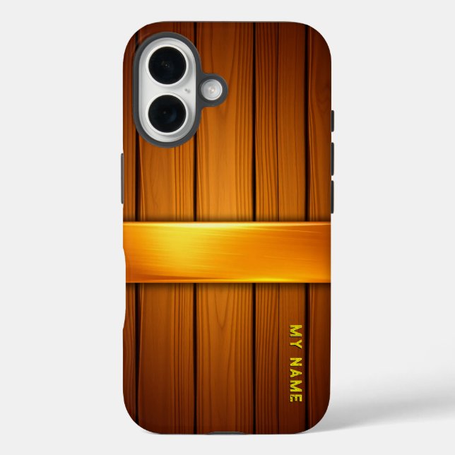 Wooden Panel with Golden Accent Case-Mate iPhone Case (Back)