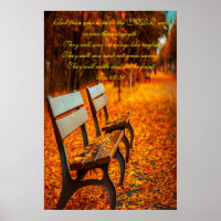 Wooden park benches hope in the LORD