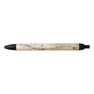 Wooden pattern black ink pen