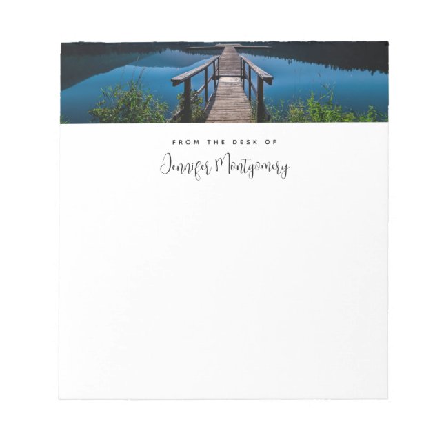 Wooden Pier at Night over a Calm Lake Notepad (Front)