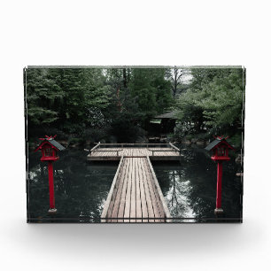 Wooden Pier framed by red Lanterns Photo Block