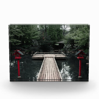 Wooden Pier framed by red Lanterns Photo Block