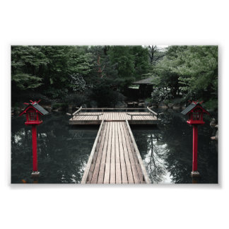 Wooden Pier framed by red Lanterns Photo Print