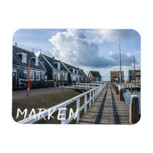 Wooden pier in Marken, Netherlands Magnet
