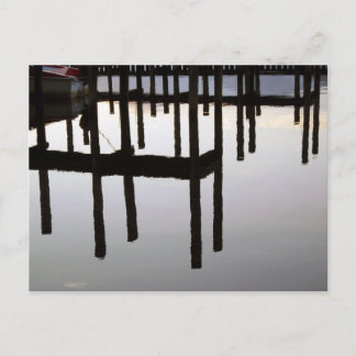 Wooden Pier Reflections: Derwentwater Postcard