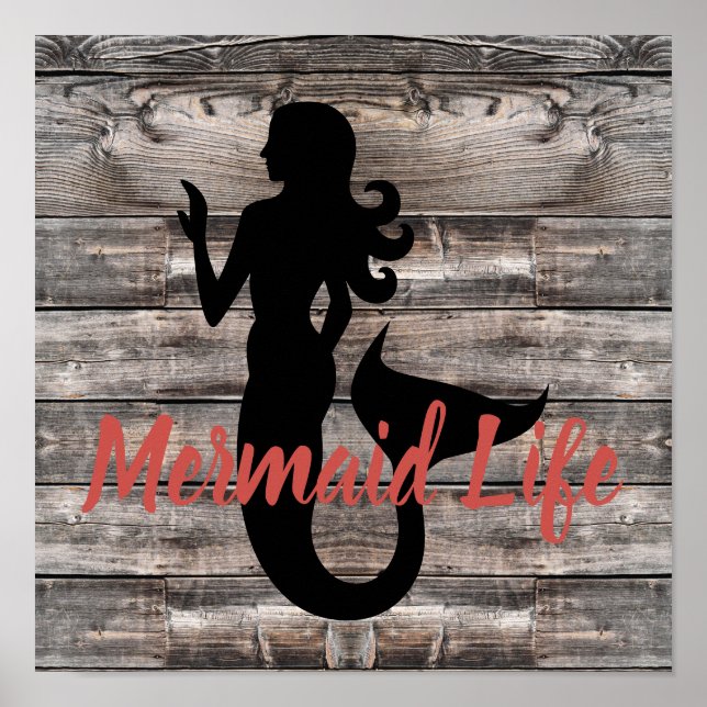 wooden plank nautical MERMAID LIFE Poster (Front)