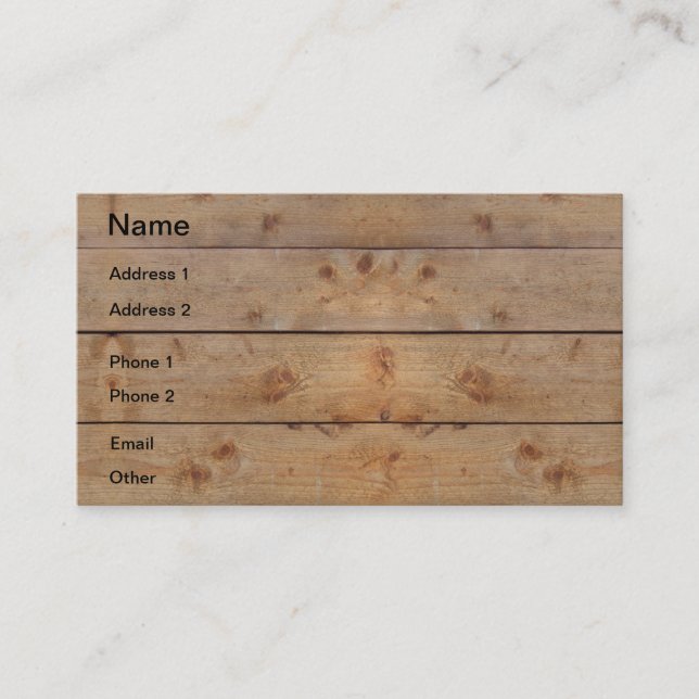 Wooden Planks Business Card (Front)