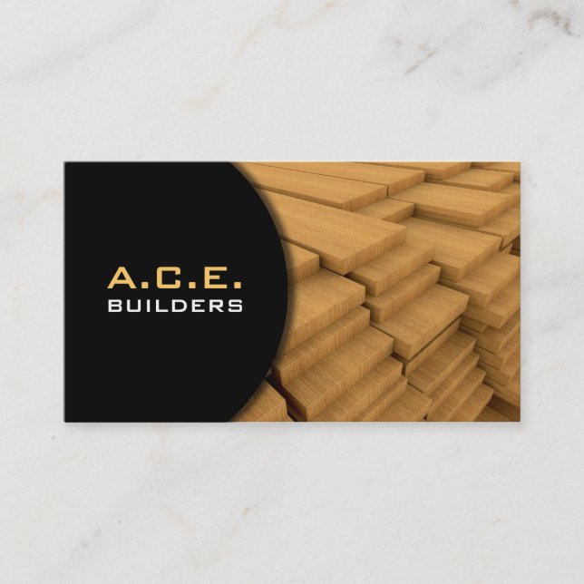 Wooden Planks Business Card (Front)