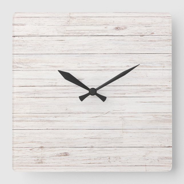 wooden planks square wall clock (Front)