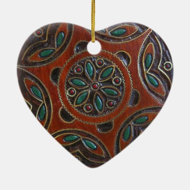Wooden Polish Plate Design Ceramic Tree Decoration (Back)