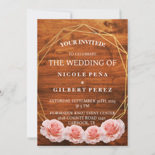 Wooden Rose Invitation